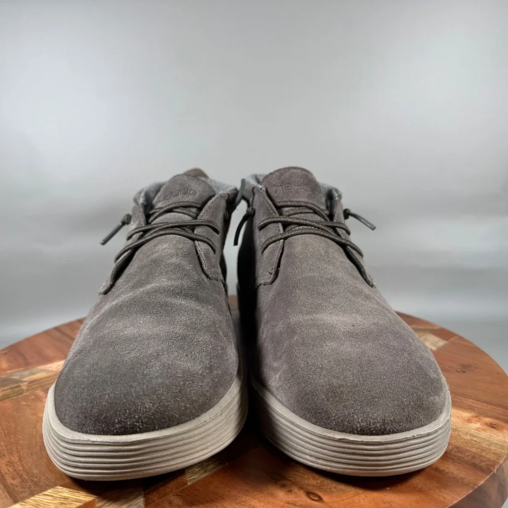 Hey Dude Jo Suede Shadow Grey Mens Chukka Boots Size‎ 9 Sneaker Shoes